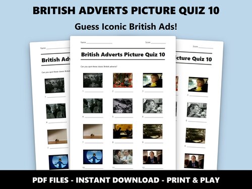 British Adverts Picture Quiz 10 sheet preview