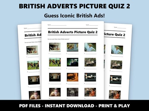 British Adverts Picture Quiz 2 sheet preview