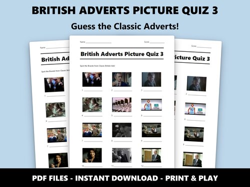 British Adverts Picture Quiz 3 sheet preview