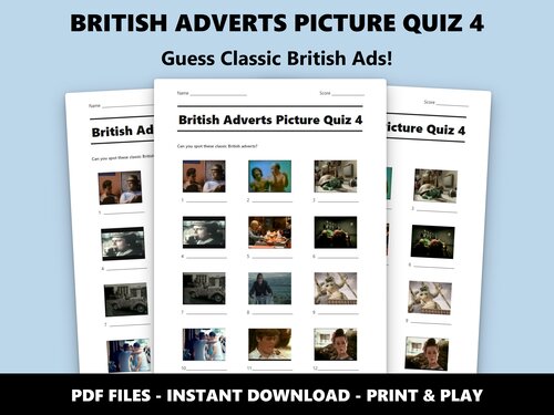 British Adverts Picture Quiz 4 sheet preview