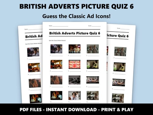 British Adverts Picture Quiz 6 sheet preview