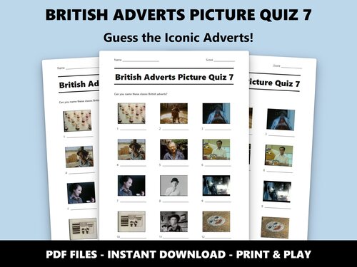 British Adverts Picture Quiz 7 sheet preview