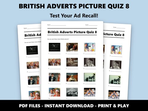 British Adverts Picture Quiz 8 sheet preview