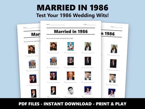 Married in 1986 picture quiz – 40th ruby anniversary