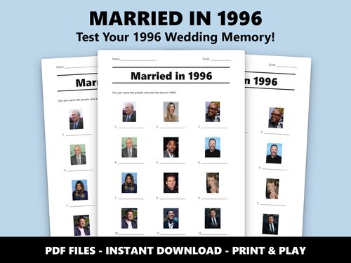 Married in 1996 picture quiz – 30th pearl anniversary