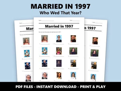 Married in 1997 picture quiz – 30th pearl anniversary
