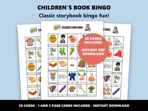 Children's Book Bingo classic storybook bingo game