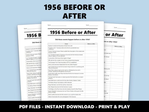 1956 Before or After trivia quiz – 70th birthday game