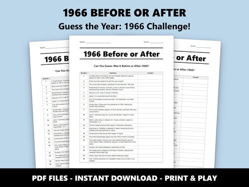 1966 Before or After trivia quiz – 60th birthday game