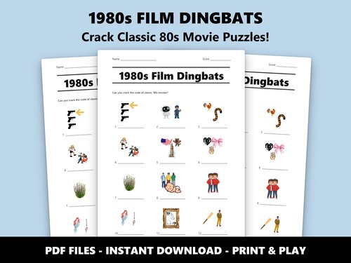 1980s Film Dingbats picture quiz – 40th birthday movie game