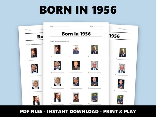 Born in 1956 celebrities picture quiz – 70th birthday party game