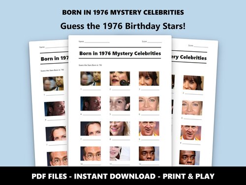 Born in 1976 Mystery Celebrities picture quiz – 50th birthday