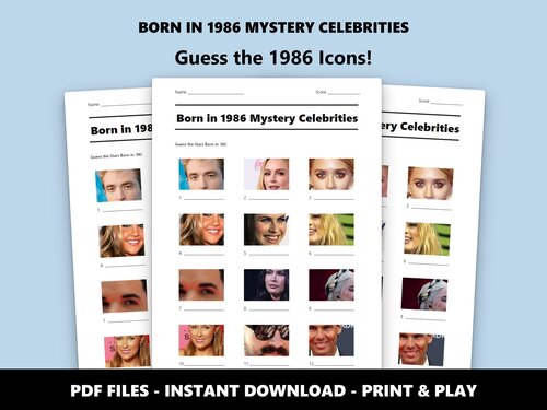 Born in 1986 Mystery Celebrities picture quiz – 40th birthday