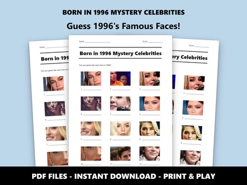 Born in 1996 Mystery Celebrities picture quiz – 30th birthday