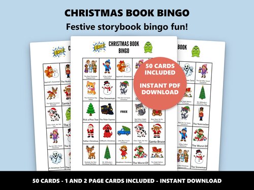 Christmas Book Bingo game preview