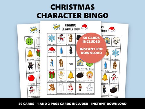 Christmas Character Bingo game preview
