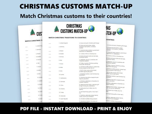 Christmas Customs Match-Up quiz preview