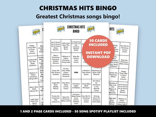 Christmas Hits Bingo music bingo game preview