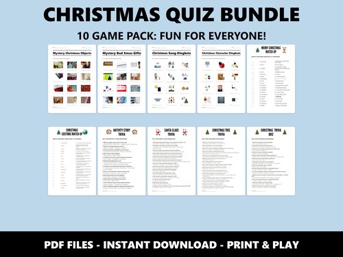 Christmas Quiz Bundle of ten quizzes preview