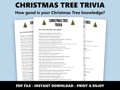 Christmas Tree Trivia multiple choice quiz preview