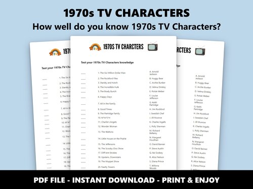 1970s TV Characters match-up quiz preview
