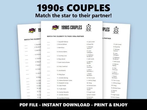 1990s Couples match-up quiz preview