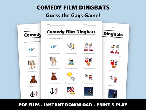 Comedy Film Dingbats quiz sheet preview