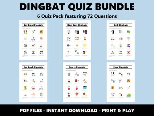 Dingbat Quiz Bundle of six quizzes preview