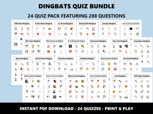 Dingbats Quiz Bundle of 24 quizzes preview
