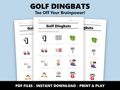 Golf Dingbats quiz sheet preview