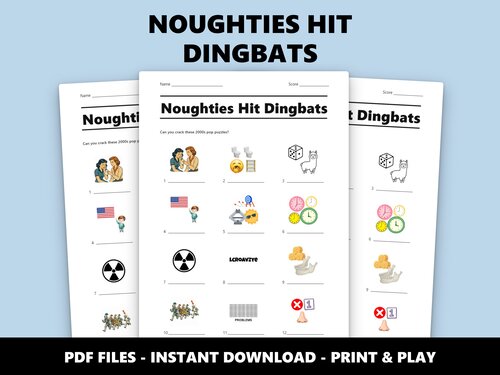 Noughties Hit Dingbats quiz sheet preview
