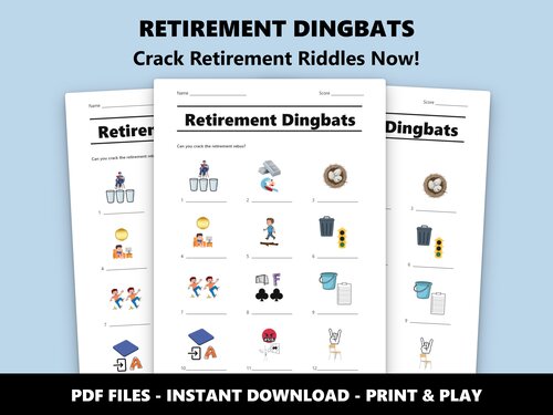 Retirement Dingbats quiz sheet preview
