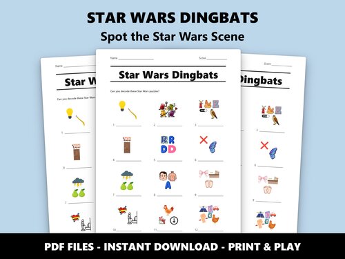 Star Wars Dingbats quiz sheet preview