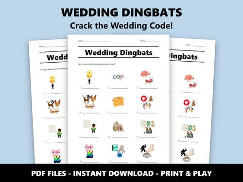 Wedding Dingbats quiz sheet preview