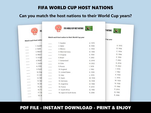 FIFA World Cup Host Nations match-up quiz preview