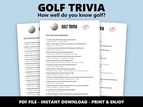 Golf Trivia multiple choice quiz preview