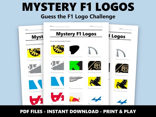 Mystery F1 Logos picture quiz sheet preview