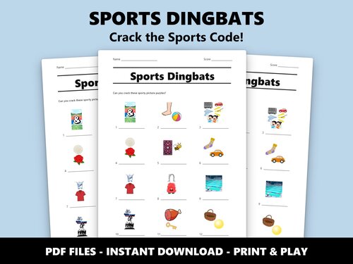 Sports Dingbats quiz sheet preview
