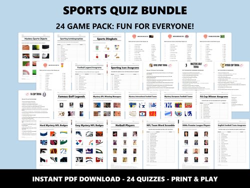 Sports Quiz Bundle of 24 quizzes preview