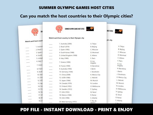 Summer Olympic Games Host Cities match-up quiz preview