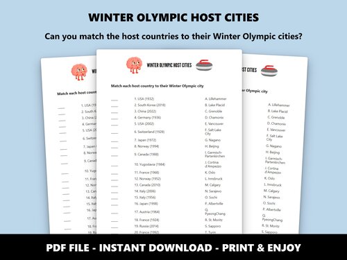 Winter Olympic Host Cities match-up quiz preview