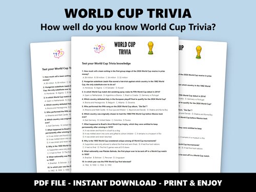 World Cup Trivia multiple choice quiz preview