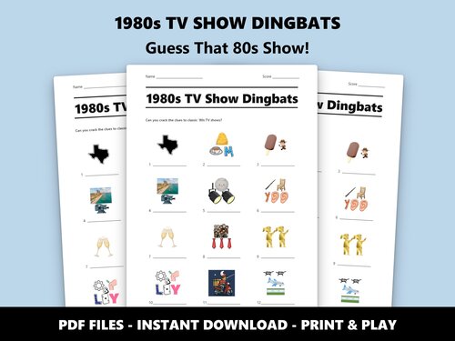 1980s TV Show Dingbats picture puzzle quiz