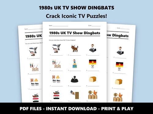 1980s UK TV Show Dingbats picture puzzle quiz