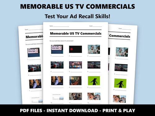 Memorable US TV Commercials picture quiz