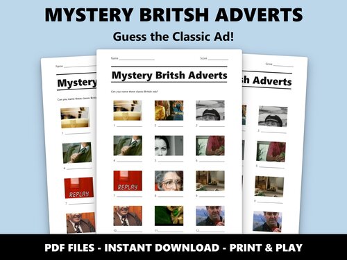 Mystery British Adverts picture quiz