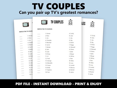 TV Couples match-up quiz